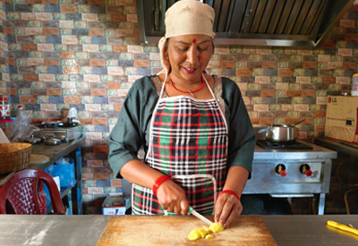 Sulochana Devi, chef at the Nathuli café Sulochana Devi, chef at the Nathuli café