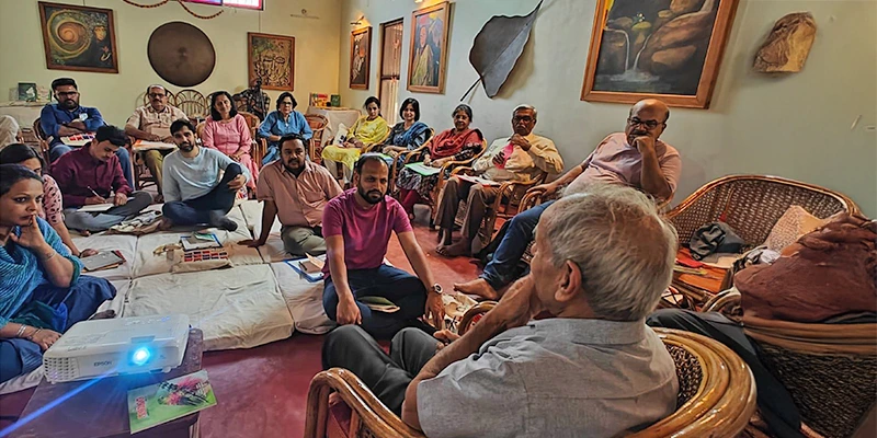 Veteran Translator Nagesh Hegde sharing his insights into translations with the participants