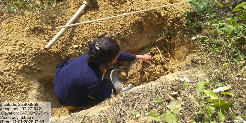 Contour trenches were dug to promote groundwater level