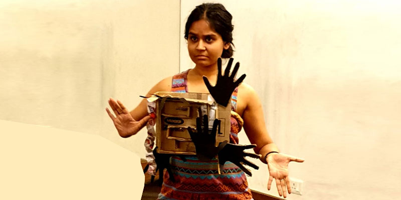 A student performing in a class exercise A student performing in a class exercise
