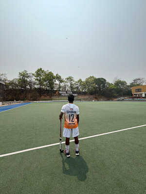 Ghuran Lohra in his India jersey at NTHA Jamshedpur—the very academy that rejected him three times before he finally earned his place.*