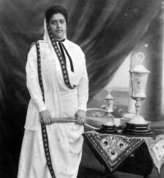 Meherbai with her tennis trophies