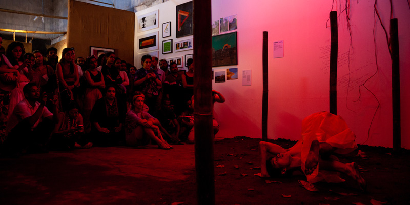 “Lost in Forest” a solo performance by Tennyson Khulem (Imphal College, Manipur) during the Students’ Biennale 2022