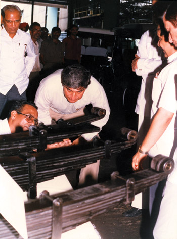 Ratan Tata on the Telco (now Tata Motors) shop floor in Jamshedpur.