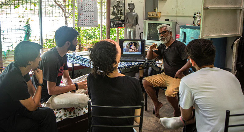 Tata Trusts Students’ Biennale National Awardees visit artist Raghunandans studio in Kerala