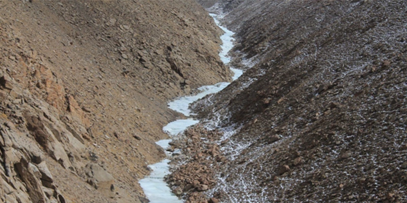 The artificial glaciers in Shaara (above) and Naag villages are among the 13 such water conservation systems built by the Tata Trusts-supported Himmothan Society across Leh district of Ladakh
