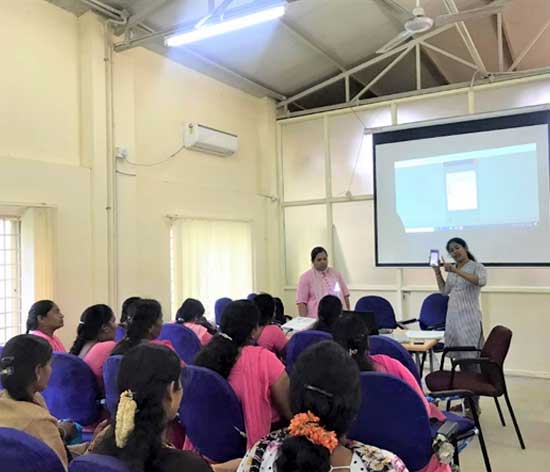 Training being imparted to ASHAs on the use of the ASHA app