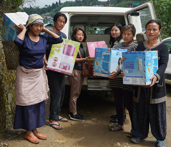 Tata Swach Water Purifiers being delivered at Lekhromi village in Phek district. Tata Swach Water Purifiers being delivered at Lekhromi village in Phek district.