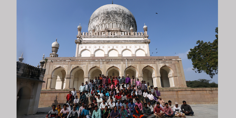 The team of craftsmen who tireless work to restore the tombs back to its original glory