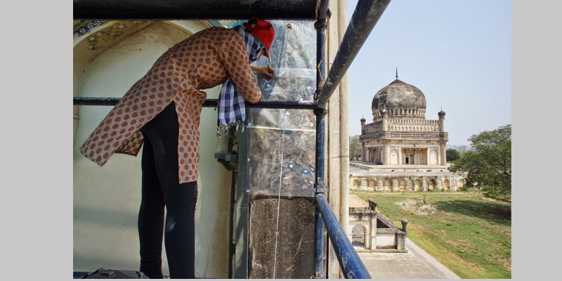 Detailed documentation of the glazed Tiles at the Tomb of Ibrahim Quli Qutb