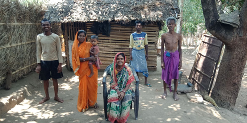 Lalmohan Pujhar – brother-in-law, Sundri Devi – sister in law, Rekha Devi, Suku Pujhar – husband, Bideshi Pujhar – father in law