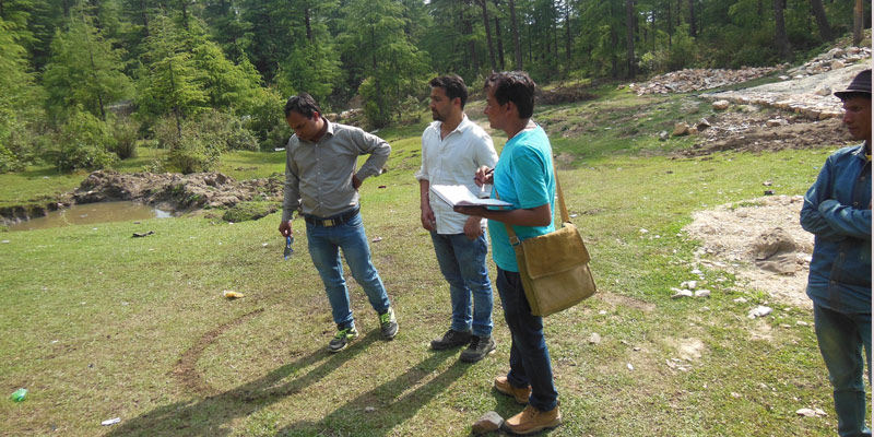 Surveying the land in the spring-fed region