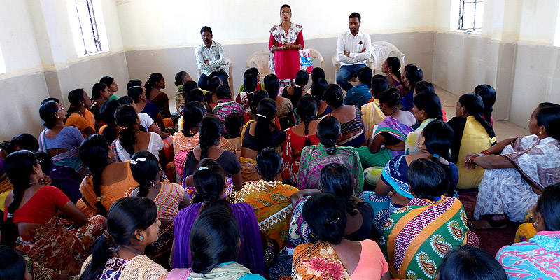 Spreading awareness about government schemes that the villagers can benefit from