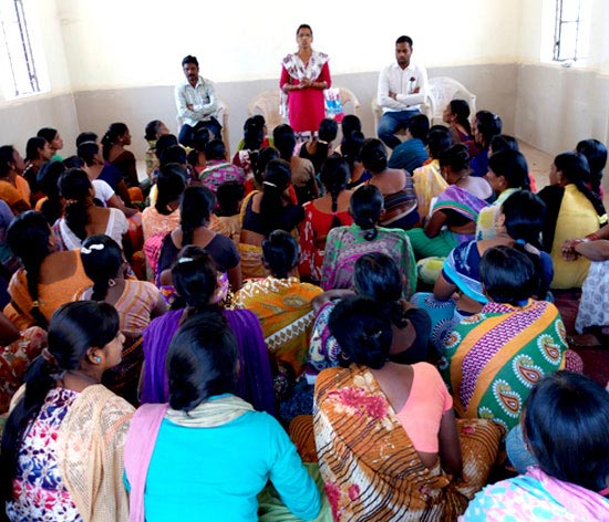 Spreading awareness about government schemes that the villagers can benefit from