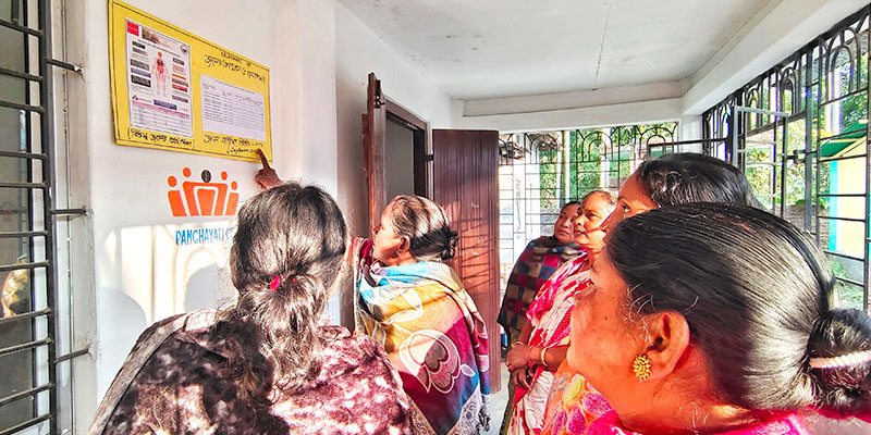 A display board on water quality in Kalachari