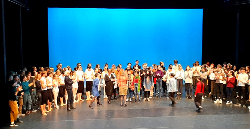 Students of contemporary dance participate in the 7th Dance Education Biennale