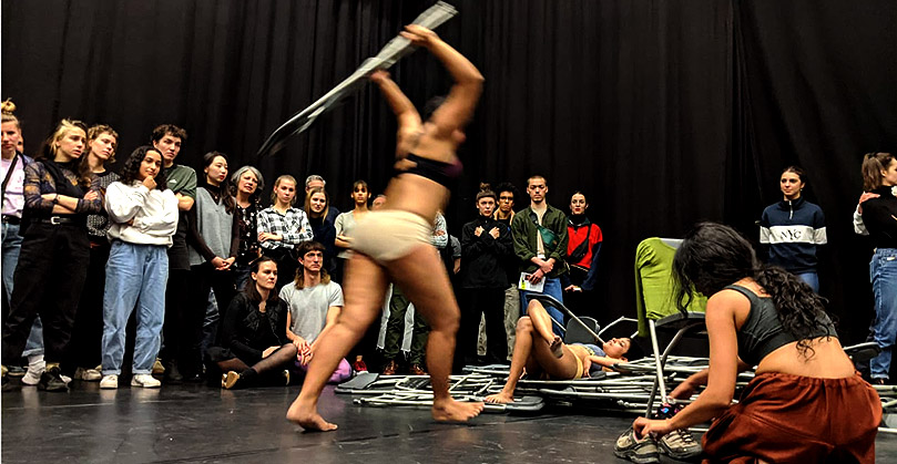 Choreographer Aseng Borang’s work in performance at the 7th Dance Education Biennale in Hamburg. Aseng’s piece looks at the body in protest and asks some important questions around identity, privilege and spectatorship. Choreographer Aseng Borang’s work in performance at the 7th Dance Education Biennale in Hamburg. Aseng’s piece looks at the body in protest and asks some important questions around identity, privilege and spectatorship.