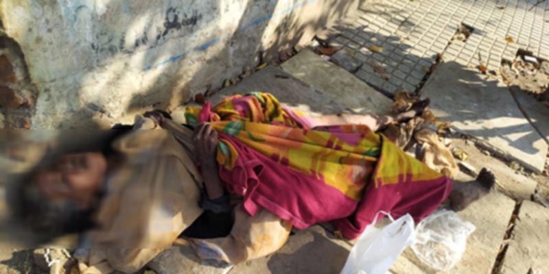 The elderly person, found nearly unconscious at the AC Guards Road near Masab Tank The elderly person, found nearly unconscious at the AC Guards Road near Masab Tank