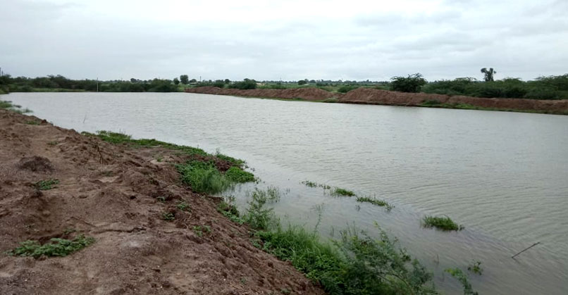 Water filled in the excavated structure