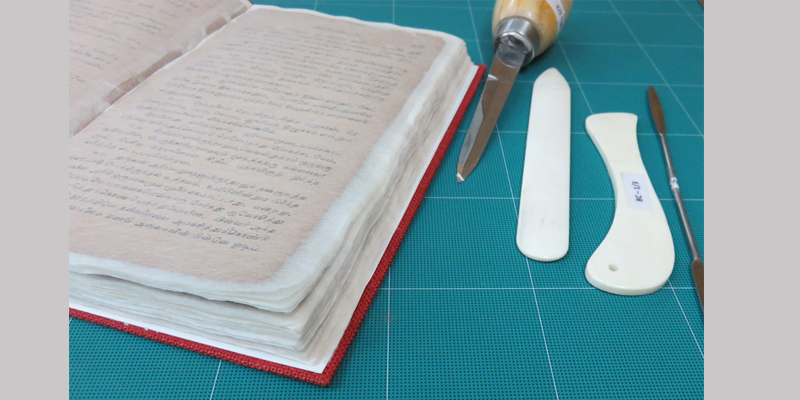 A conserved book with tools
