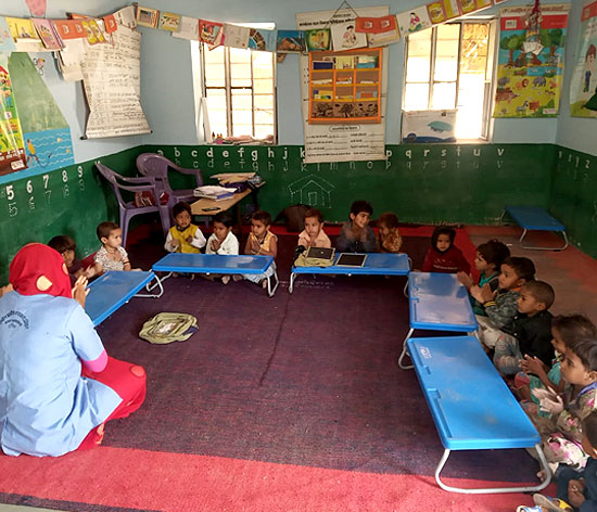 Children at an anganwadi Children at an anganwadi
