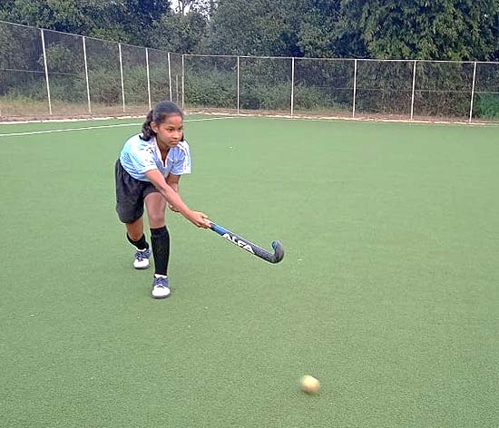 Shruti Kumari at hockey practice
