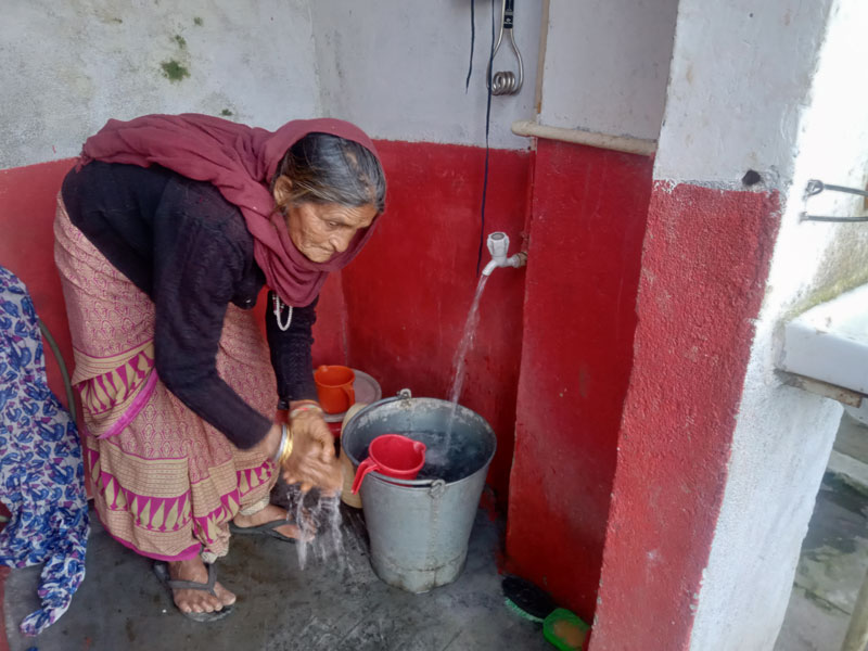 Bachuli Devi can now collect water from a tap at her house