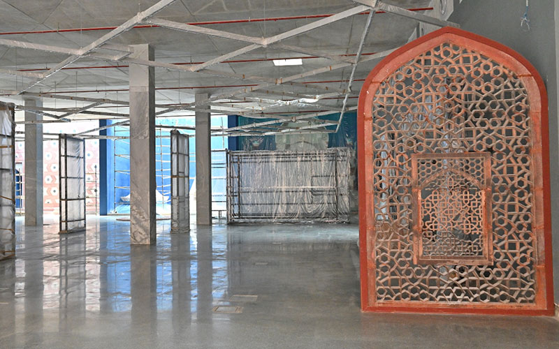 General view of the conservation gallery under preparation at the Humayun’s Tomb Site Museum