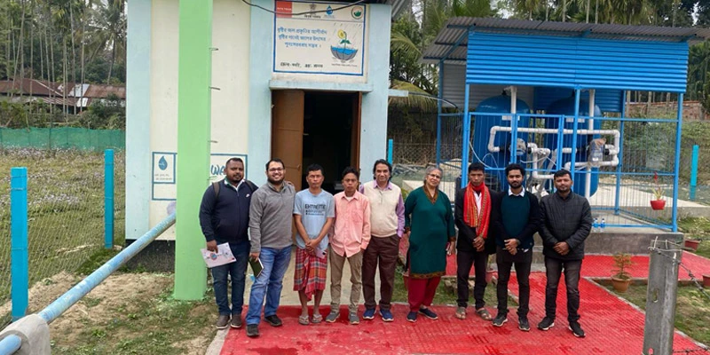 The Ashapurna Roaja Para IRP site in full operation, with the dedicated pump operator ensuring smooth functioning of the system.