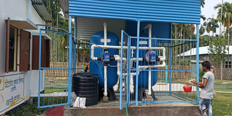 A view of the Ashapurna Site Iron Removal Plant (IRP), providing clean drinking water to the local community.