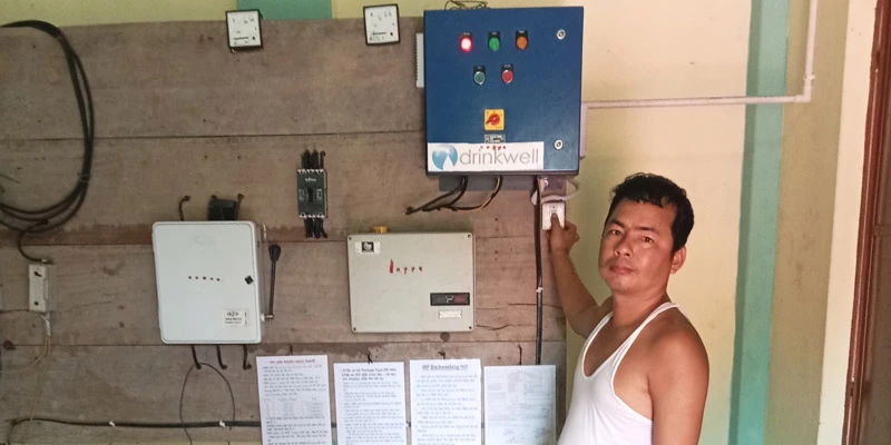 Dipu Ranjan, the pump operator, plays a key role in managing daily IRP operations to ensure safe water delivery.