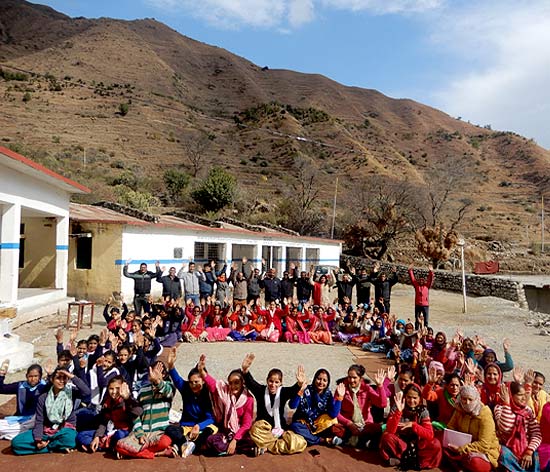 An MHM training session for adolescents in Tehri district of Uttarakhand