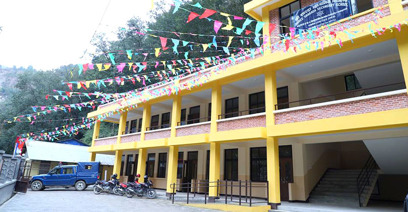 Newly constructed building of Shree Sharada Secondary School, the structure would serve more than 800 students of the school