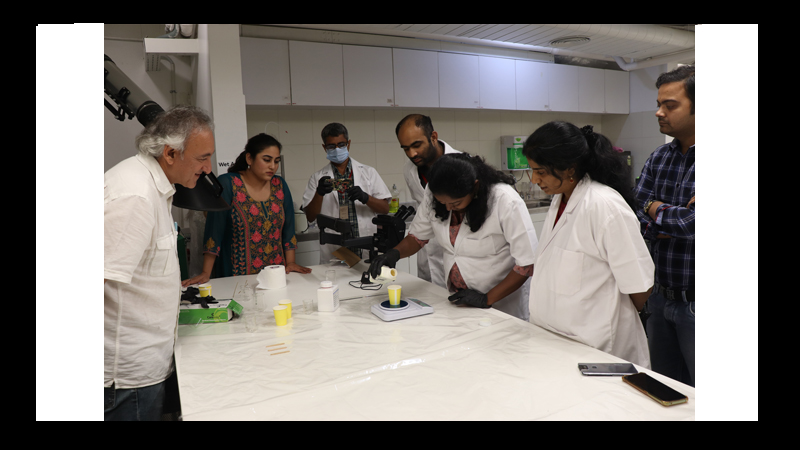 Participants preparing different adhesives used during emergency repairs of photographic materials during the offline workshop at MAP, Bangalore