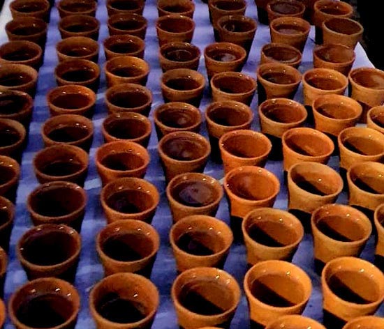 The Centre for Technology and Design uses baked clay glasses to reduce the carbon footprint of the IITB Half Marathon