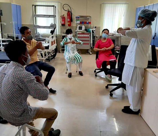 Training activities being conducted for the palliative care and medical oncology team Training activities being conducted for the palliative care and medical oncology team
