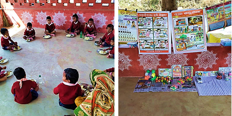 The newly built Parichaya centre at Kathagada Parbatia Sahi slum is being used for temporary schooling activities and mid-day meals for young children during the pandemic