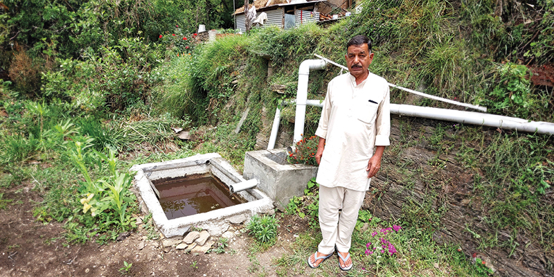 Grey water management system built in Nishni village, of Almora district, Uttarakhand