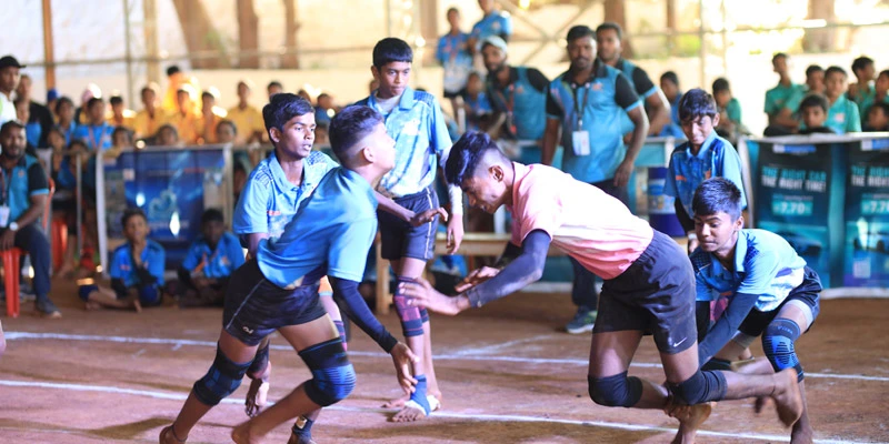 Various sports activities being held in the annual sports festival for the Grassroots Kreedakul Programme
