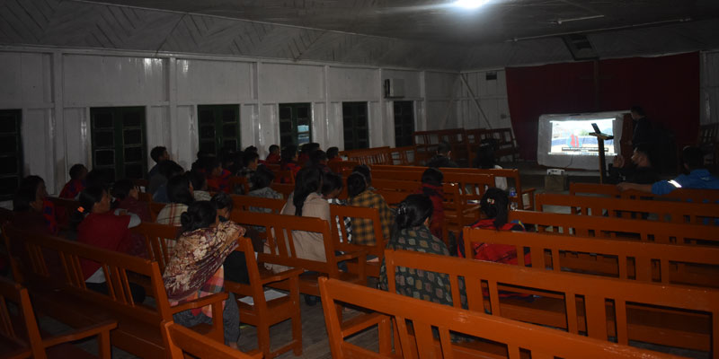 An SBCC event organised in the village