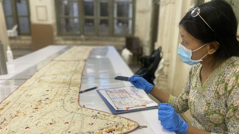 Condition mapping of a textile object
