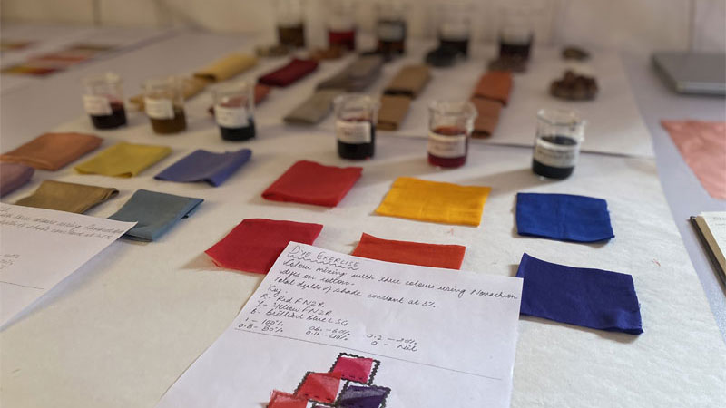 Dyeing exercises undertaken by the participants