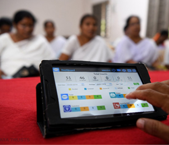 The dashboard of the app in display, which collates all the records filled-in by the ANMs.