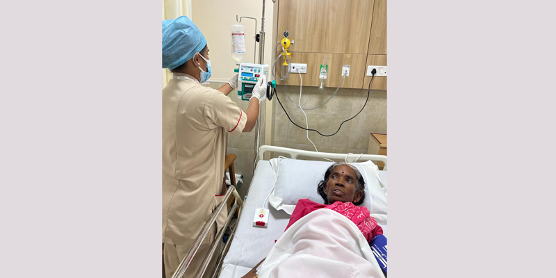 A patient undergoing treatment at SVICCAR