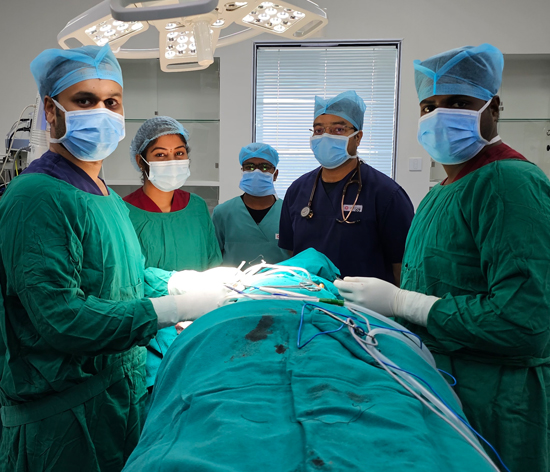 Members of the surgical team Members of the surgical team