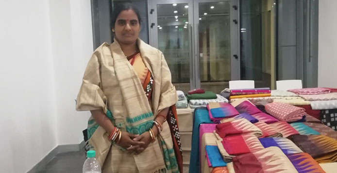 Itishree with her collection of sarees and dupattas Itishree with her collection of sarees and dupattas