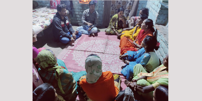 A meeting conducted with the SHG in Mukindpur village of Ner block in Yavatmal district to make them aware about goat rearing