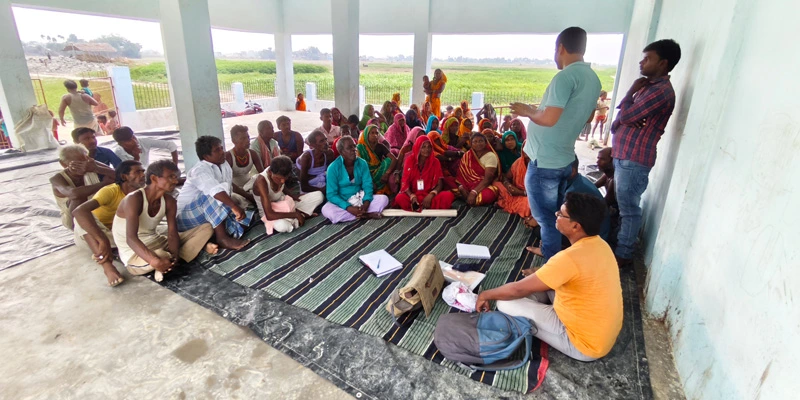 Group discussions at Manovar panchayat, Saharsa Distict