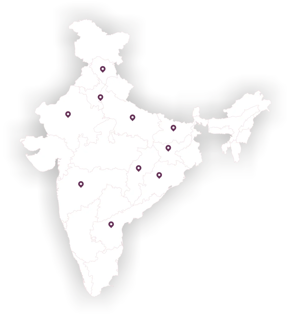 Map showing the nutrition impact footprint across India