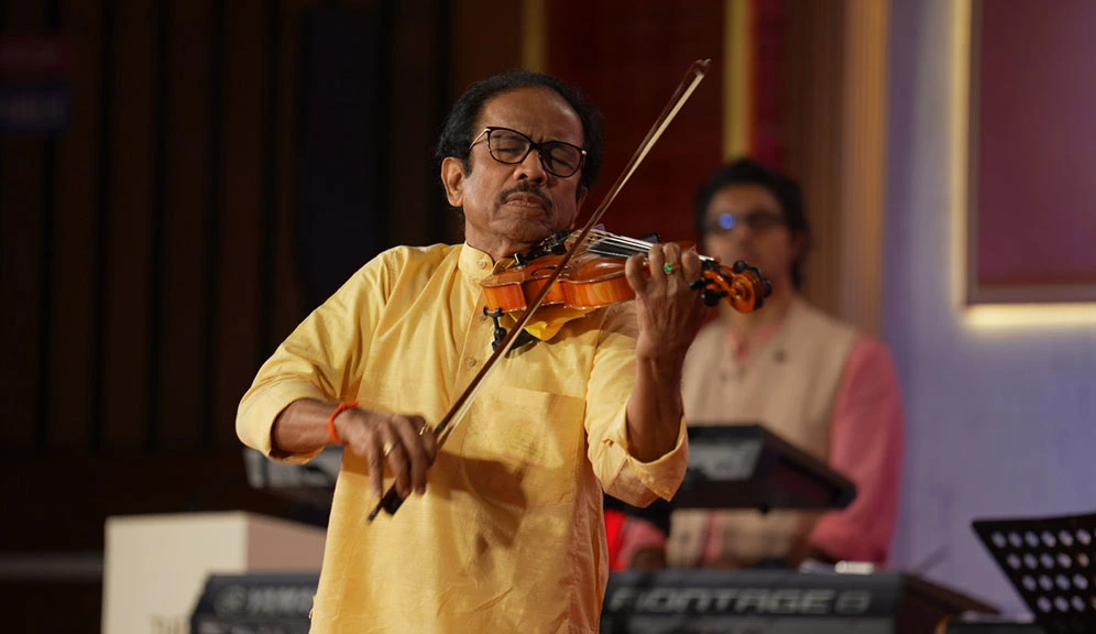 Padma Bhushan Dr L Subramaniam brings a touch of India’s classical brilliance to the Nobel Prize Dialogue India 2025 with a stirring performance.